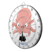 Niedlich-rosa-Kraken-Cartoon-Spaß Dartscheibe (Vorderseite rechts)