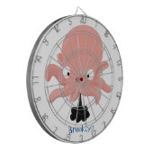 Niedlich-rosa-Kraken-Cartoon-Spaß Dartscheibe (Vorderseite Links)