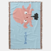 Niedlich-rosa-Kraken-Cartoon-Spaß Decke (Vorderseite Vertikal)