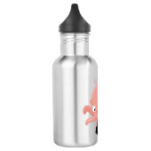 Niedlich-rosa-Kraken-Cartoon-Spaß Edelstahlflasche (Links)