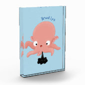 Niedlich-rosa-Kraken-Cartoon-Spaß Fotoblock (Links)