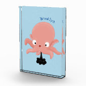 Niedlich-rosa-Kraken-Cartoon-Spaß Fotoblock (Rechts)