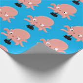 Niedlich-rosa-Kraken-Cartoon-Spaß Geschenkpapier (Ecke)