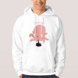 Niedlich-rosa-Kraken-Cartoon-Spaß Hoodie