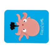 Niedlich-rosa-Kraken-Cartoon-Spaß Magnet (Horizontal)