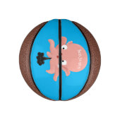 Niedlich-rosa-Kraken-Cartoon-Spaß Mini Basketball (Vertikal)