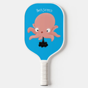 Niedlich-rosa-Kraken-Cartoon-Spaß Pickleball Schläger