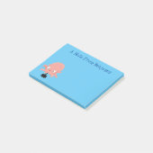 Niedlich-rosa-Kraken-Cartoon-Spaß Post-it Klebezettel (angewinkelt)