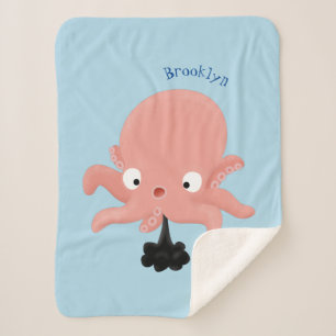 Niedlich-rosa-Kraken-Cartoon-Spaß Sherpadecke