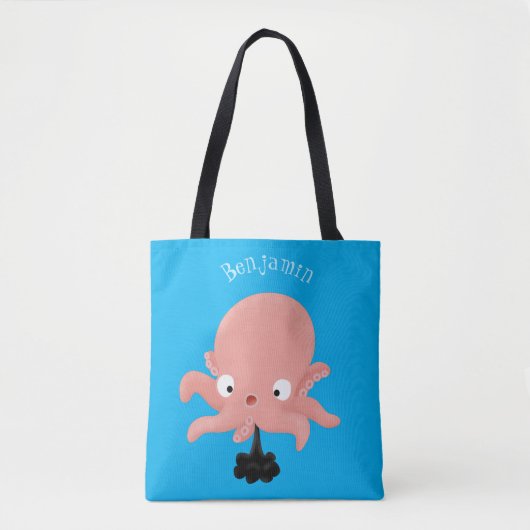 Niedlich-rosa-Kraken-Cartoon-Spaß Tasche (Vorderseite)