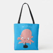 Niedlich-rosa-Kraken-Cartoon-Spaß Tasche (Rückseite)