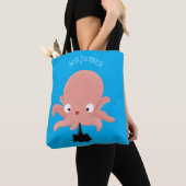 Niedlich-rosa-Kraken-Cartoon-Spaß Tasche (Von Nahem)