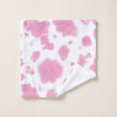 Niedlich rosa Kuh Print Western Rodeo Badhandtuch Set (Waschlappen)