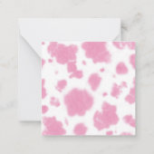 Niedlich rosa Kuh Print Western Rodeo Monogramm Mitteilungskarte (Rückseite)