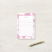 Niedlich rosa Kuh Print Western Rodeo Monogramm Post-it Klebezettel (Auf Schreibtisch)