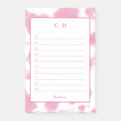 Niedlich rosa Kuh Print Western Rodeo Monogramm Post-it Klebezettel (Vorderseite)