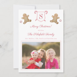 Niedlich Rosa Lebkuchen Pfefferminze Streifen Foto Feiertagskarte