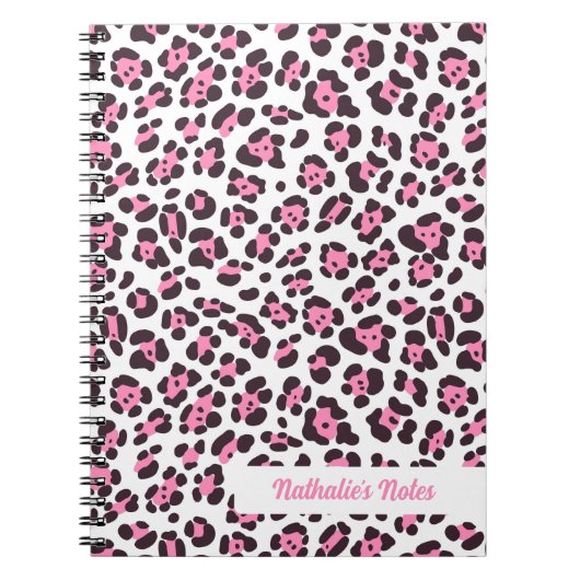 Niedlich rosa Leopard Printspirale Notebook Notizblock (Vorderseite)