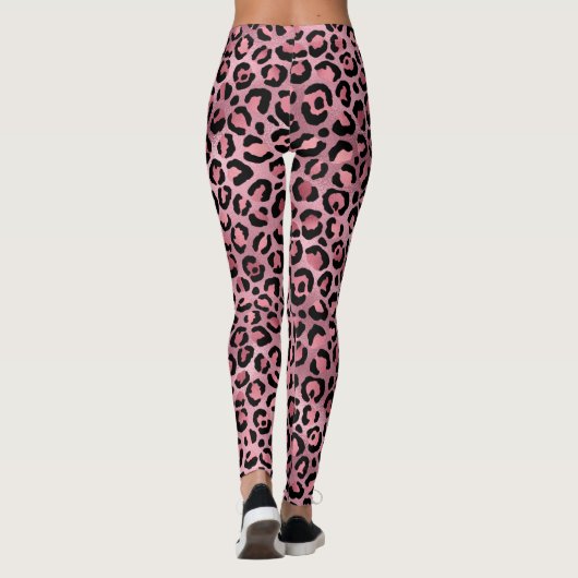 Niedlich rosa Leopardrucke Leggings (Rückseite)