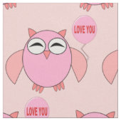 Niedlich Rosa Liebe Sie Owl Gemusterte Kunsthandwe Stoff (Nahaufnahme)