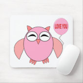 Niedlich rosa Liebe Sie Owl Mousepad (Mit Mouse)