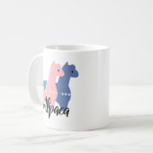 Niedlich-rosa-Lila-Alpaca-Illustration Kaffeetasse (Vorderseite Links)