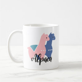 Niedlich-rosa-Lila-Alpaca-Illustration Kaffeetasse