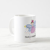 Niedlich rosa lila blauer Cartoon personalisiert Kaffeetasse (Vorderseite Links)