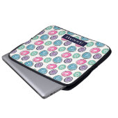 Niedlich-rosa-lila-blaues Geodmuster personalisier Laptopschutzhülle (Vorne Knopf)