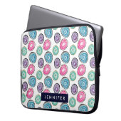 Niedlich-rosa-lila-blaues Geodmuster personalisier Laptopschutzhülle (Vorderseite Links)