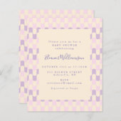 Niedlich rosa Lila Budget Kinderdusche Einladung (Vorne/Hinten)