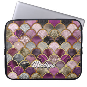 Niedlich-rosa-lila-Goldbeige Laptopschutzhülle