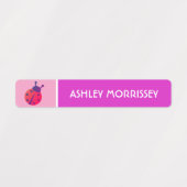 Niedlich rosa Lila Ladybug Kinder Namensschilder Etiketten (Design 1)