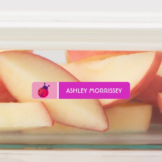 Niedlich rosa Lila Ladybug Kinder Namensschilder Etiketten (Befestigt)