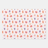 Niedlich rosa Lila Monster Mixed Halloween Pattern Geschenkpapier Set (Vorderseite 3)
