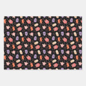 Niedlich rosa Lila Monster Mixed Halloween Pattern Geschenkpapier Set (Vorderseite)