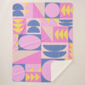 Niedlich rosa Lila Muster Quilt Geometrisches Must Sherpadecke (Vorderseite)