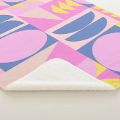 Niedlich rosa Lila Muster Quilt Geometrisches Must Sherpadecke (3/4)