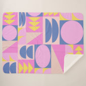 Niedlich rosa Lila Muster Quilt Geometrisches Must Sherpadecke (Vorderseite (Horizontal))