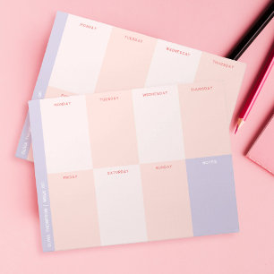 Niedlich rosa Lila School Weekly Planer Notizblock