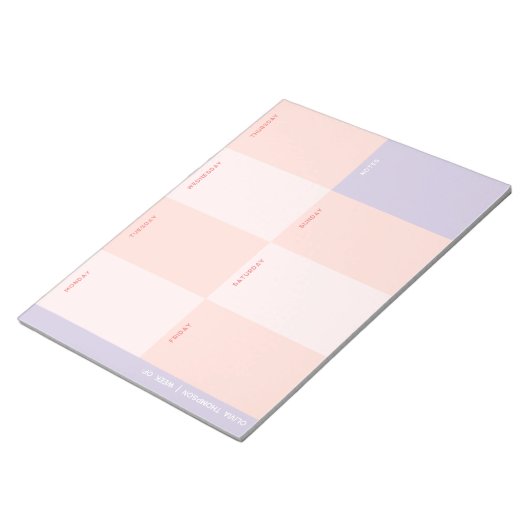 Niedlich rosa Lila School Weekly Planer Notizblock (angewinkelt)