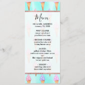 Niedlich rosa Lila Sommer Eiscreme Menükarte (Vorderseite)