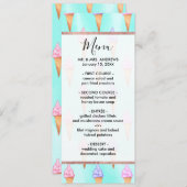 Niedlich rosa Lila Sommer Eiscreme Menükarte (Vorne/Hinten)