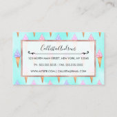 Niedlich rosa Lila Sommer Eiscreme Visitenkarte (Rückseite)