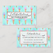 Niedlich rosa Lila Sommer Eiscreme Visitenkarte (Vorne/Hinten)