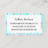 Niedlich rosa Lila Sommer Eiscreme Visitenkarte (Rückseite)