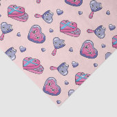Niedlich rosa Lila Valentinstag Doodle Muster Seidenpapier (Ausschnitt)