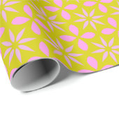 Niedlich rosa Limone Chartreuse Trendy Geometric M Geschenkpapier (Rolleneckpunkt)