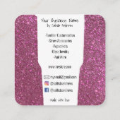 Niedlich-rosa-Logo für Aquamarine Blumenmuster-Gli Quadratische Visitenkarte (Rückseite)