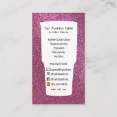 Niedlich-rosa-Logo für Aquamarine Blumenmuster-Gli Visitenkarte (Rückseite)